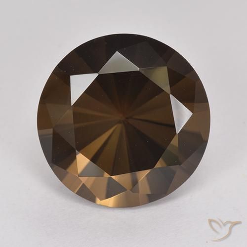 6.67ct طبيعي بنى داكن-متوسط كوارتز سموكى, دائري, VVS