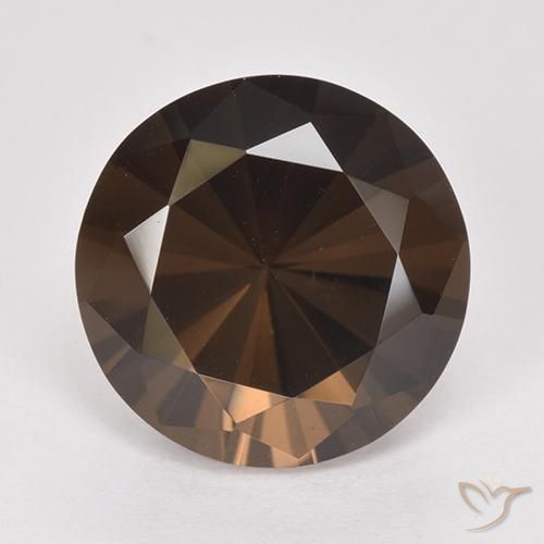 8.35ct طبيعي بنى الجوزية كوارتز سموكى, دائري, VVS