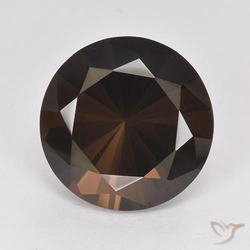 6.69ct طبيعي بنى متوسط كوارتز سموكى, دائري, VVS