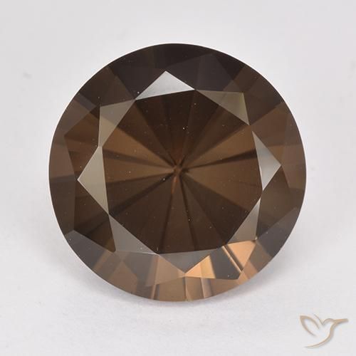 6.74ct طبيعي بنى الجوزية كوارتز سموكى, دائري, VVS