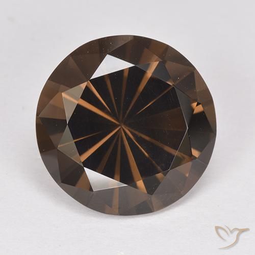 7.01ct طبيعي بنى متوسط كوارتز سموكى, دائري, VVS-VS