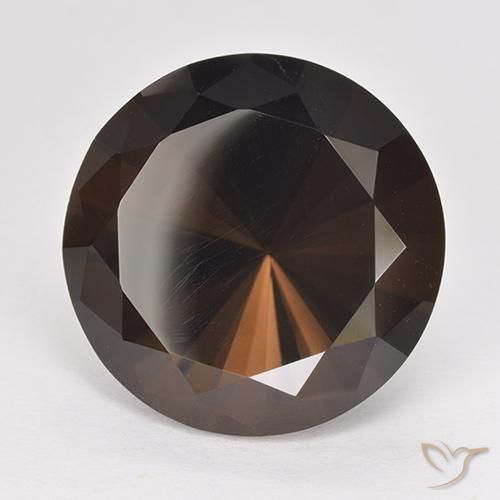 15.17ct طبيعي بنى الجوزية كوارتز سموكى, دائري, VVS-VS