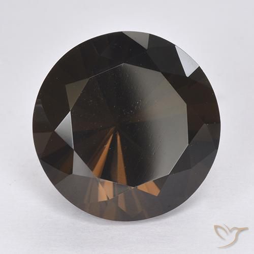 11.87ct طبيعي بنى شيكولاتى غامق كوارتز سموكى, دائري, VVS-VS