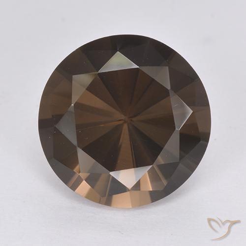 6.60ct طبيعي بني غامق كوارتز سموكى, دائري, VVS-VS