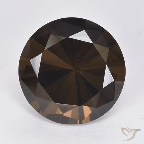 9.78ct طبيعي بني غامق كوارتز سموكى, دائري, VVS-VS