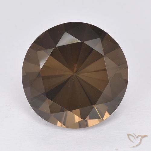 7.30ct طبيعي بني غامق كوارتز سموكى, دائري, VVS-VS