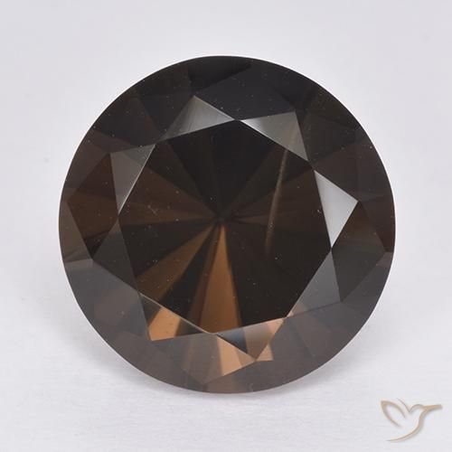 10.91ct طبيعي بنى غامق كوارتز سموكى, دائري, قليلا جدا