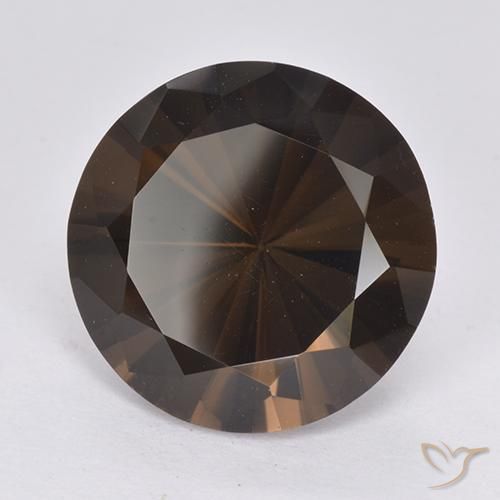 10.15ct طبيعي بني غامق كوارتز سموكى, دائري, VVS-VS