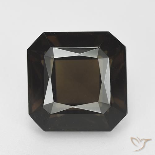 11.77ct طبيعي بني غامق كوارتز سموكى, قص الزمرد, VVS-VS
