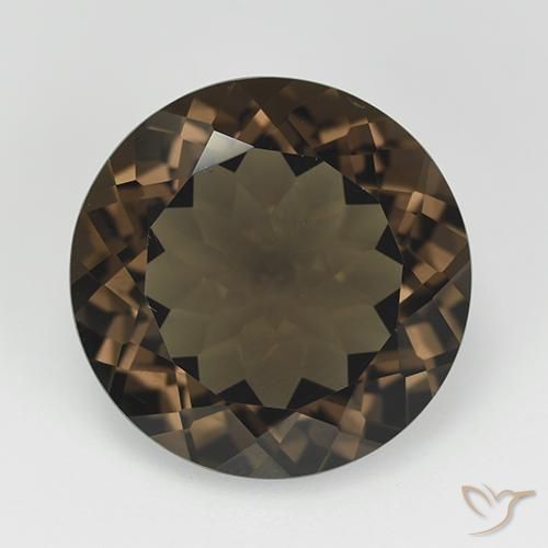 11.40ct طبيعي بنى متوسط كوارتز سموكى, دائري, VVS