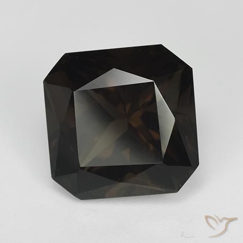 8.77ct طبيعي بنى شيكولاتى غامق كوارتز سموكى, قص الزمرد, VVS