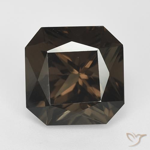 8.46ct طبيعي بنى العنبر كوارتز سموكى, قص الزمرد, VVS-VS