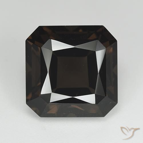 9.82ct طبيعي بني غامق كوارتز سموكى, قص الزمرد, VVS