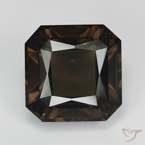 11.91ct طبيعي بنى كوارتز سموكى, قص الزمرد, VVS