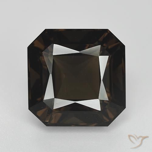 9.07ct طبيعي بني غامق كوارتز سموكى, قص الزمرد, VVS