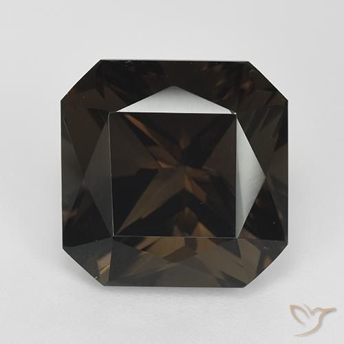 11.02ct طبيعي بنى شيكولاتى كوارتز سموكى, قص الزمرد, VVS