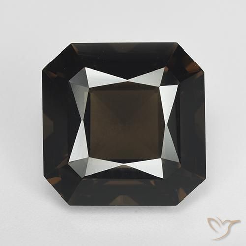 12.19ct طبيعي بنى متوسط كوارتز سموكى, قص الزمرد, VVS