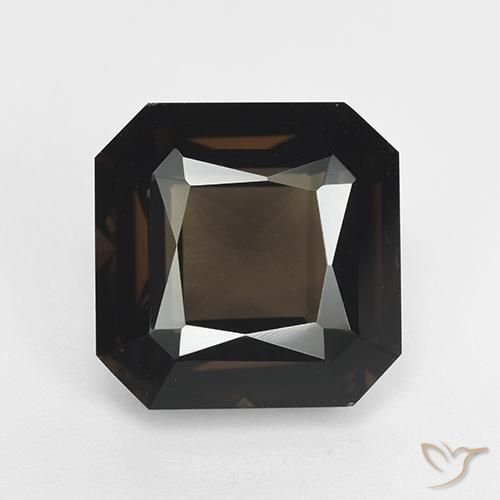 7.54ct طبيعي بني غامق كوارتز سموكى, قص الزمرد, VVS