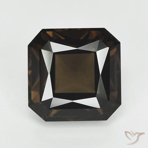 9.08ct طبيعي بنى متوسط كوارتز سموكى, قص الزمرد, VVS
