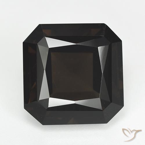 14.30ct طبيعي بني غامق كوارتز سموكى, قص الزمرد, VVS