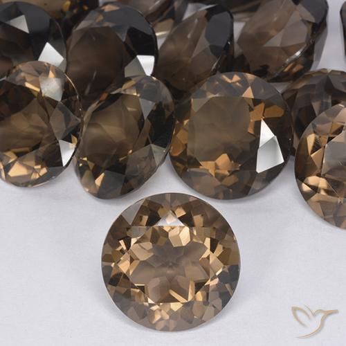 10.19ct طبيعي بنى دافئ كوارتز سموكى, دائري, VVS-VS