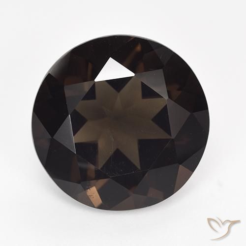 13.52ct طبيعي بنى متوسط كوارتز سموكى, دائري, VVS-VS