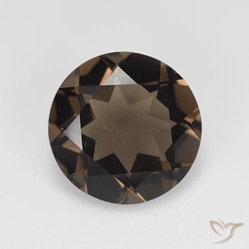 7.63ct طبيعي بنى متوسط كوارتز سموكى, دائري, VVS-VS