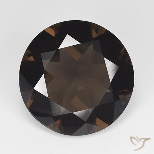11.69ct طبيعي بنى شيكولاتى كوارتز سموكى, دائري, VVS-VS