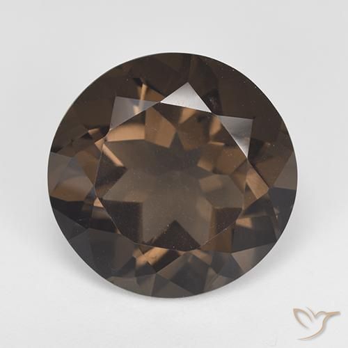 11.72ct طبيعي بنى متوسط كوارتز سموكى, دائري, VVS-VS