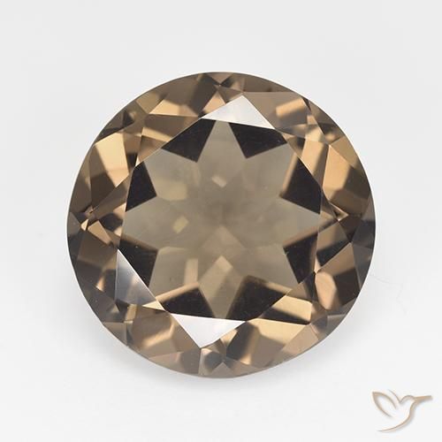 11.84ct طبيعي بنى الجوز كوارتز سموكى, دائري, VVS-VS