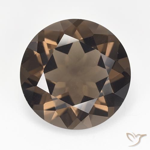 كوارتز سموكى بنى الجوزية طبيعي، قصة دائرى، 15.70 قيراط، VVS-VS
