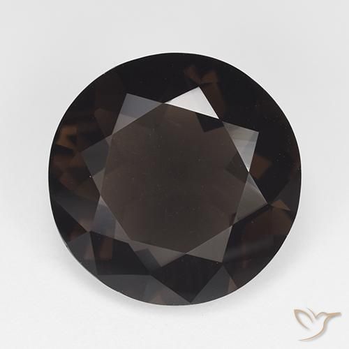 11.91ct طبيعي بني غامق كوارتز سموكى, دائري, VVS-VS
