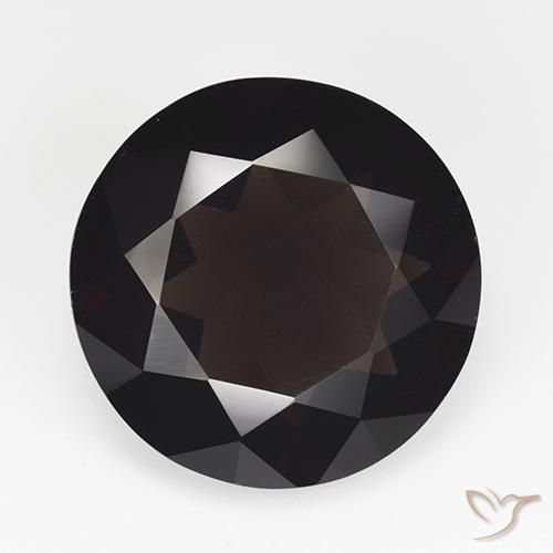 12.25ct طبيعي بني غامق كوارتز سموكى, دائري, VVS-VS