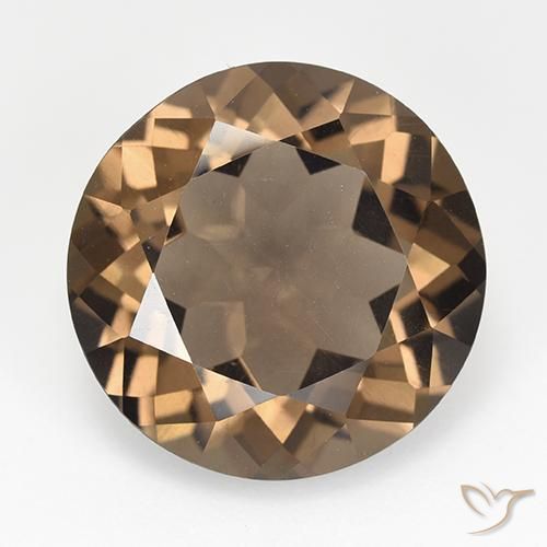 11.57ct طبيعي بنى خبز الزنجبيل كوارتز سموكى, دائري, VVS-VS