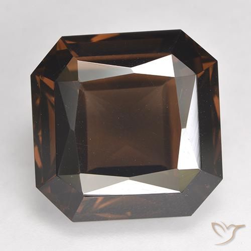 11.87ct طبيعي بني محمر كوارتز سموكى, قص الزمرد, VVS