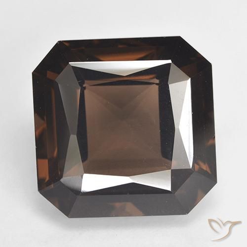 13.06ct طبيعي بنى متوسط كوارتز سموكى, قص الزمرد, VVS