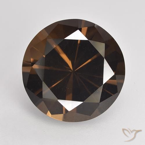 6.79ct طبيعي بني غامق كوارتز سموكى, دائري, VVS-VS