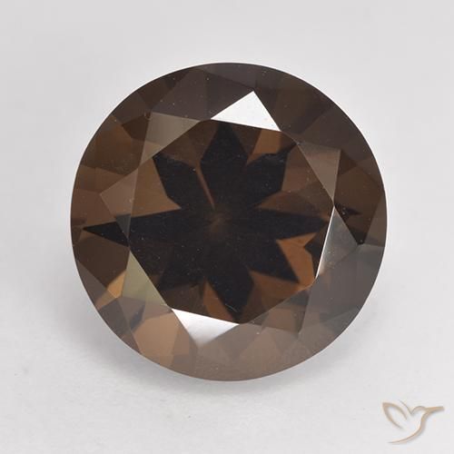 7.04ct طبيعي بنى الجوزية كوارتز سموكى, دائري, VVS-VS