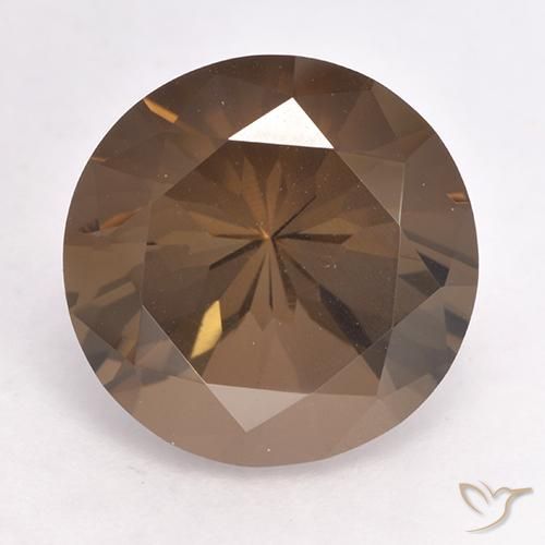 8.11ct طبيعي بنى متوسط كوارتز سموكى, دائري, VVS