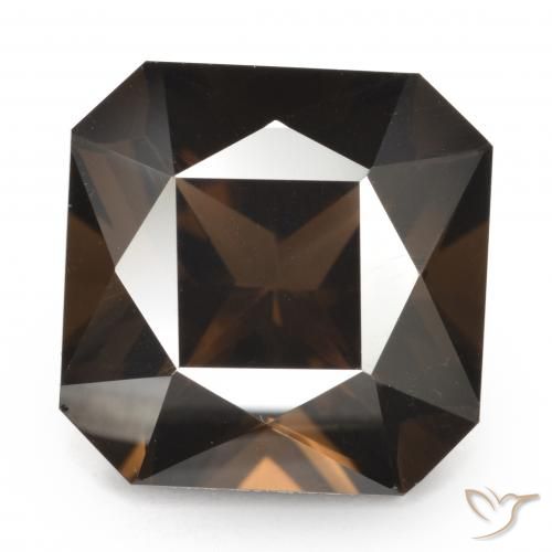 7.33ct طبيعي بنى العنبر كوارتز سموكى, قص الزمرد, VVS-VS