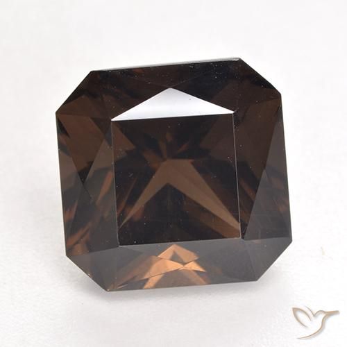 7.48ct طبيعي بنى متوسط كوارتز سموكى, قص الزمرد, VVS-VS