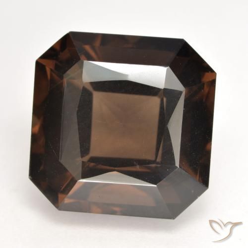 10.14ct طبيعي بنى كوارتز سموكى, قص الزمرد, قليلا جدا