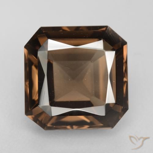 6.96ct طبيعي بنى متوسط كوارتز سموكى, قص الزمرد, VVS