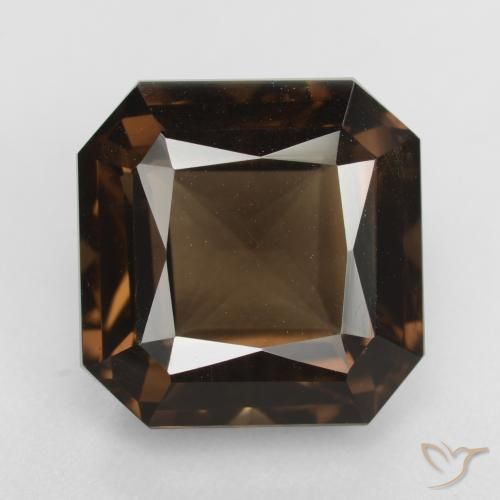 9.31ct طبيعي بنى متوسط كوارتز سموكى, قص الزمرد, VVS-VS