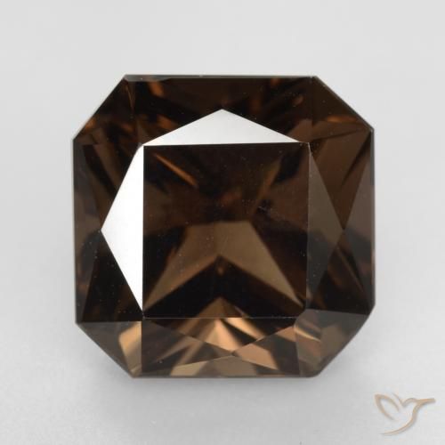 7.12ct طبيعي بنى الجوزية كوارتز سموكى, قص الزمرد, VVS