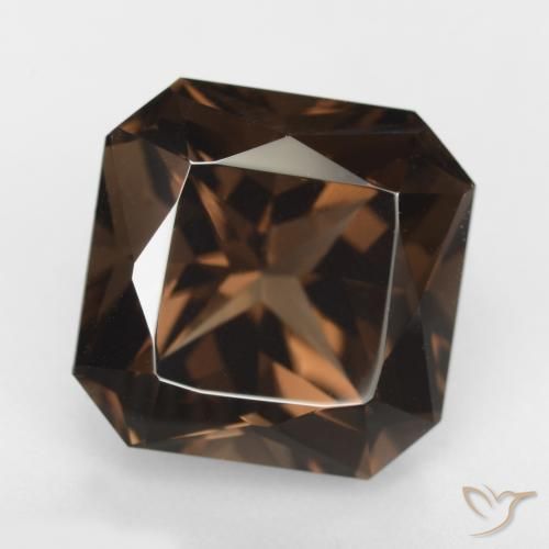 11.88ct طبيعي بنى شيكولاتى كوارتز سموكى, قص الزمرد, VVS-VS