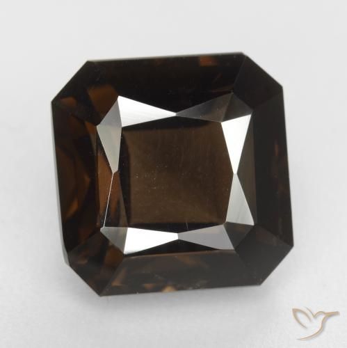 6.87ct طبيعي بنى الجوزية كوارتز سموكى, قص الزمرد, VVS-VS