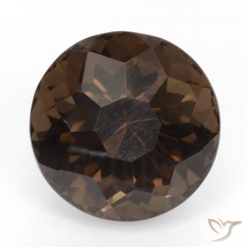 9.56ct طبيعي بنى غامق كوارتز سموكى, دائري, VVS-VS