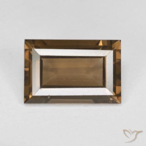 3.49ct طبيعي بنى دافئ كوارتز سموكى, باجيت, VVS-VS