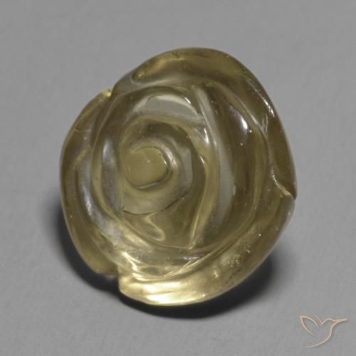 9.49ct طبيعي بني ذهبي كوارتز سموكى, قص وردة, شفاف